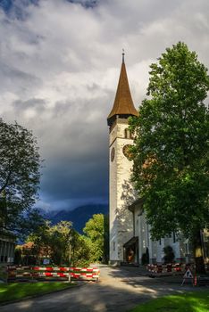 Castle church Schlosskirche and museum Schloss. Interlaken, Switzerland