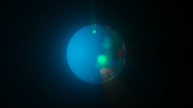 Digital colorful sphere with lighting circles in space, modern computer generated background, 3D rendering