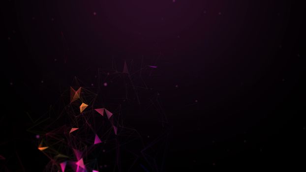 Abstract Polygonal Space Background with Connecting Dots and Lines. 3d rendering