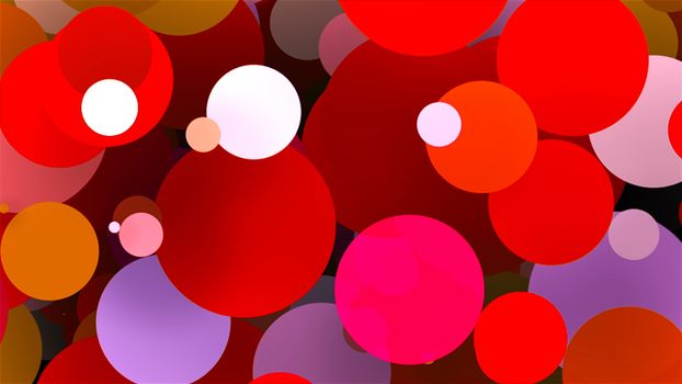 Bright colorful round particles, computer generated abstract background, 3D rendering background
