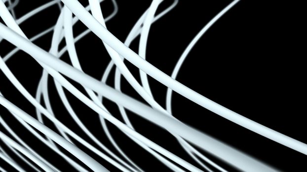 Twisting cylindres, close up view of object, 3d rendering, modern computer generated background