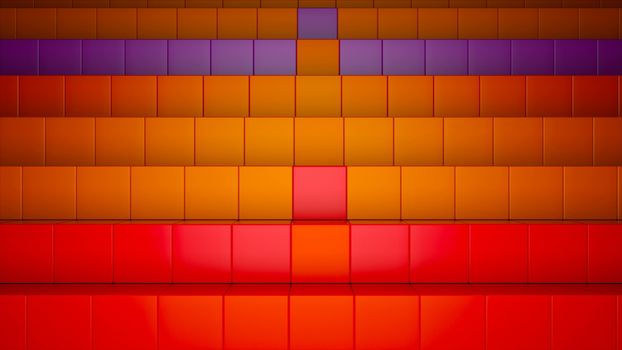 3d rendering background with many rows of bright colorful cubes, computer generated backdrop
