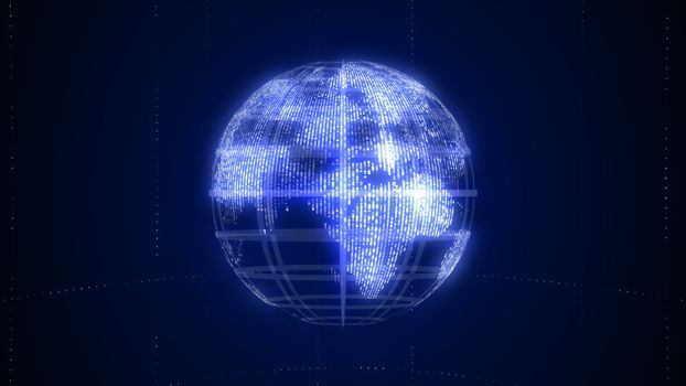 Global technology world map, globe worldmap icon, 3d rendering backgroung