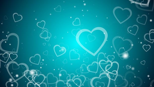 Abstract background with many hearts, 3d rendering computer generated backdrop for Valentine day