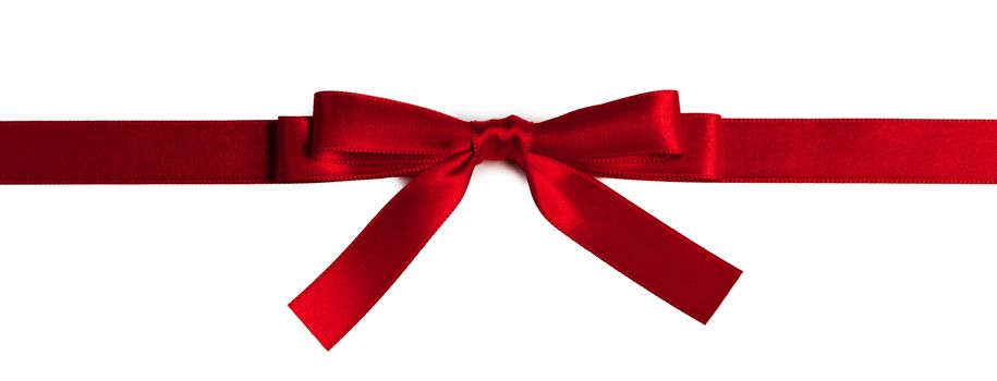 Red gift bow isolated on white background