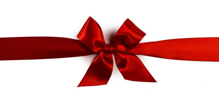 Red gift bow isolated on white background