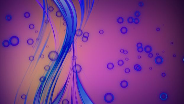 Ultraviolet lines of abstraction with particles - waving modern abstract background, bright computer generated illustration