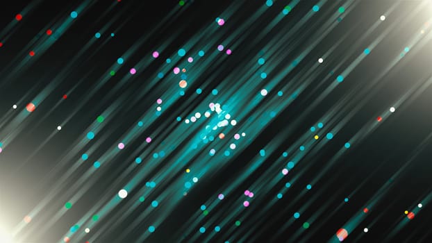 Abstract glitter background with bokeh effect and bright shiny particles, 3d rendering backdrop