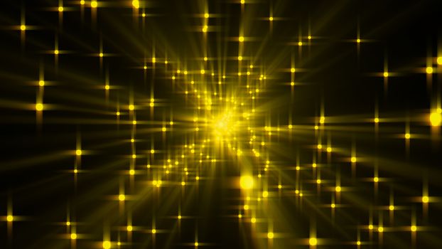 Explosion of stars with gloss and lines, 3d rendering computer generated backdrop