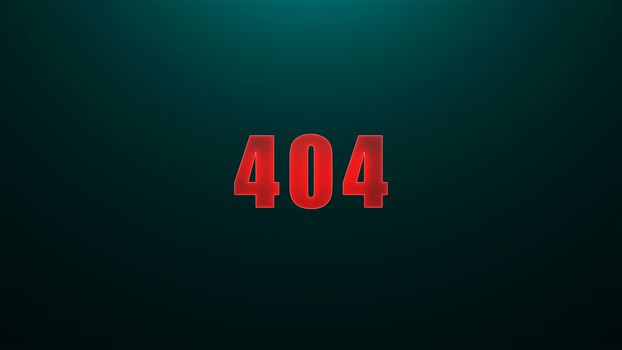 Letters of 404 text on background with top light, 3d render background, computer generating for game