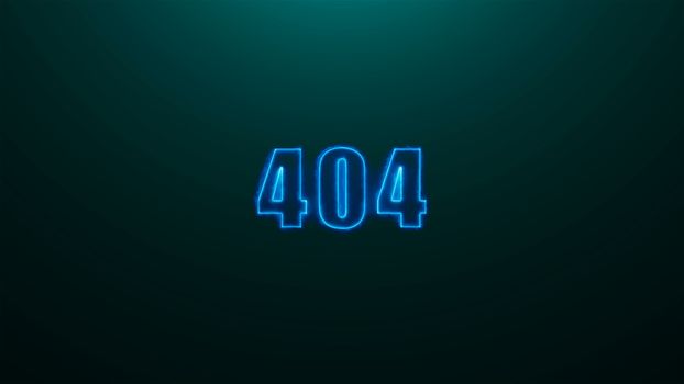 Letters of 404 text on background with top light, 3d render background, computer generating for game