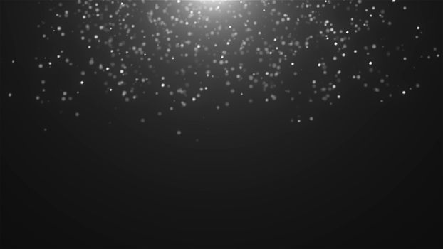 Abstract falling atmospheric snow in space, computer generated abstract background, 3D rendering