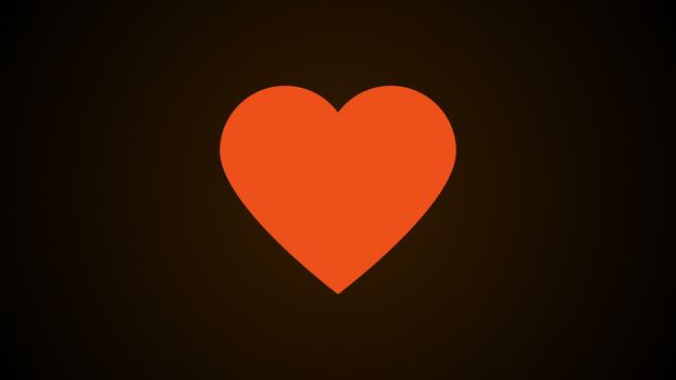 Simple heart, this is symbol of love and health, abstract 3d computer generated background