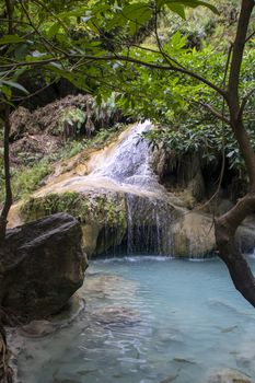 Beautiful landscape of Erawan falls at the national park of Kanchanaburi province, Thailand