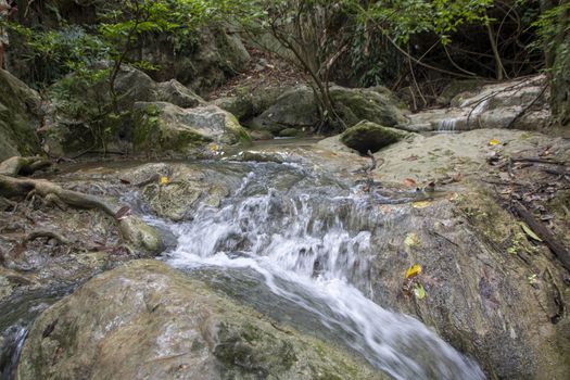 Beautiful landscape of Erawan falls at the national park of Kanchanaburi province, Thailand