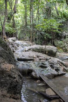 Beautiful landscape of Erawan falls at the national park of Kanchanaburi province, Thailand