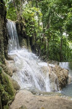 Beautiful landscape of Erawan falls at the national park of Kanchanaburi province, Thailand