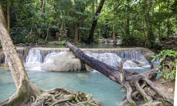 Beautiful landscape of Erawan falls at the national park of Kanchanaburi province, Thailand