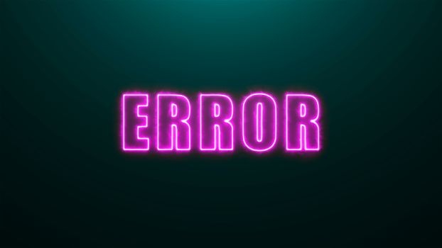 Letters of Error text on background with top light, 3d rendering background, computer generating for gaming