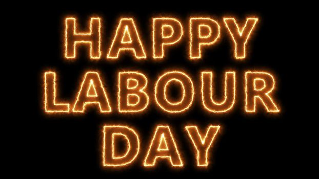 Happy labour day text, 3d rendering backdrop, computer generating, can be used for holidays festive design