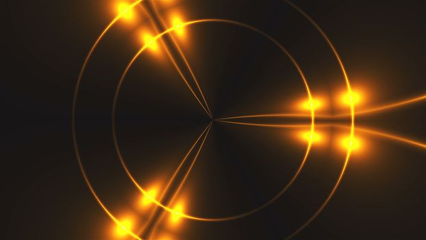 Beautiful abstract kaleidoscope - fractal golden light, 3d rendering backdrop, computer generating background