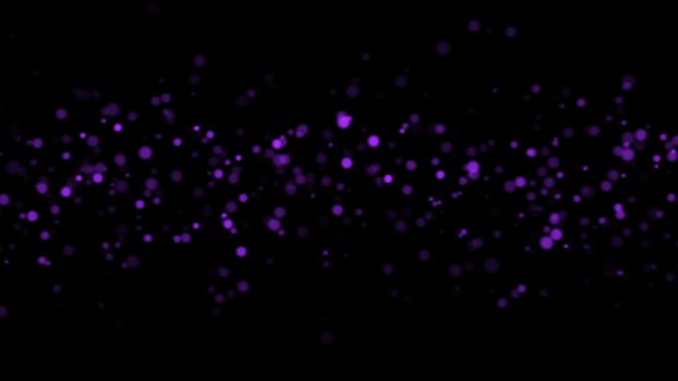 Abstract flying bright particles in space, computer generated abstract background, 3D rendering