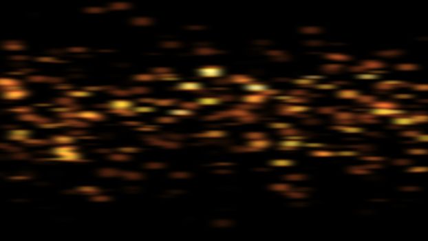 Abstract flying blurres bright particles in space, computer generated abstract background, 3D rendering
