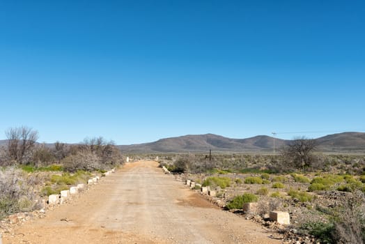 A low level bridge and cattle grid on road R356 to Ceres in the Western Cape Province