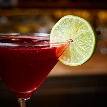 Cosmopolitan - Alcoholic Cocktail made from Vodka, Cointreau, Lime Juice and Cranberry Juice