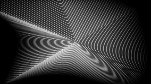 Wave lines, computer generated background, 3D rendering abstraction