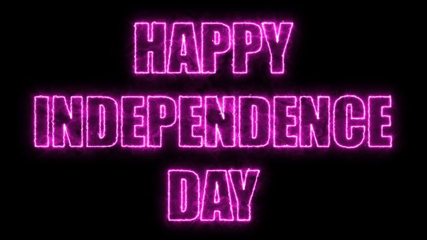 Happy independence day shiny bright text, 3d rendering backdrop, computer generating for holidays festive design