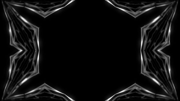 Abstract symmetry kaleidoscope hexahedron, 3d rendering backdrop, computer generating