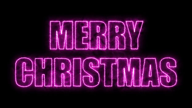 Merry christmas text on black, 3d rendering background, computer generating for holidays festive design