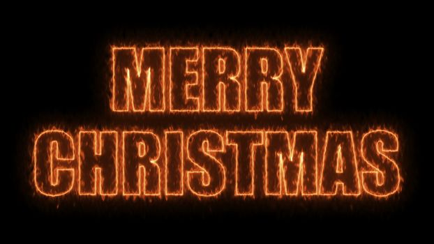 Merry christmas text on black, 3d rendering background, computer generating for holidays festive design