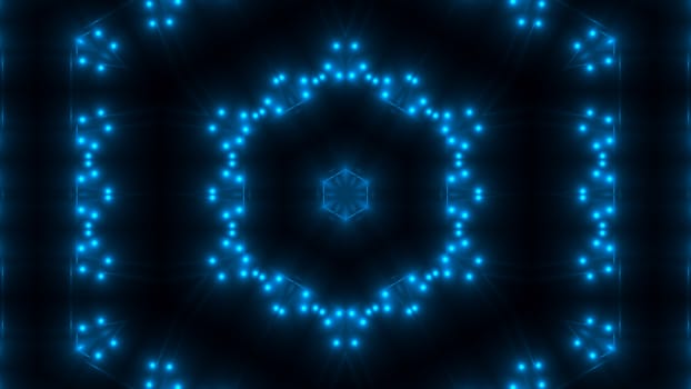 Beautiful abstract kaleidoscope - fractal blue light, 3d rendering backdrop, computer generating background