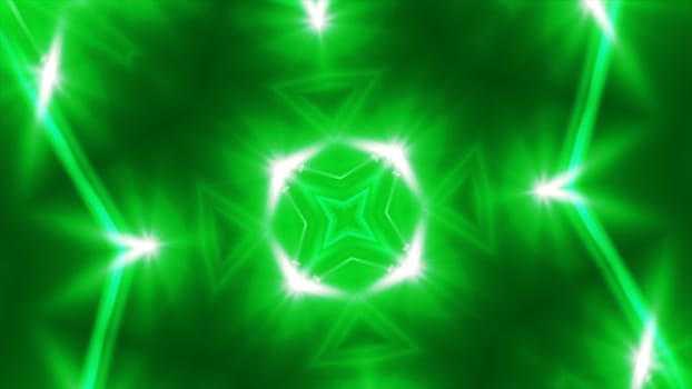 Abstract green fractal lights, 3d rendering backdrop, computer generating background