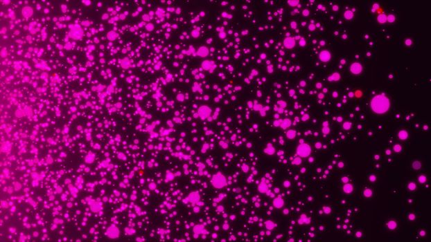Many abstract small violet particles in space, computer generated abstract background, 3D rendering backdrop