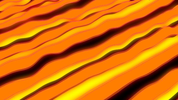 Orange stripes - 3d rendering close up view threads of cloth, computer generating background