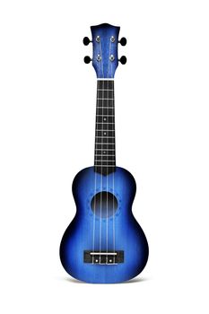 The Blue ukulele guitar isolated on the white background