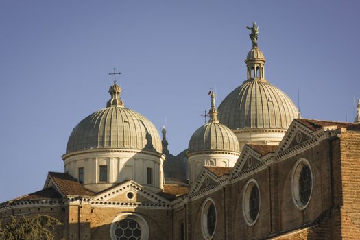Domes of an old catholic church in Italy