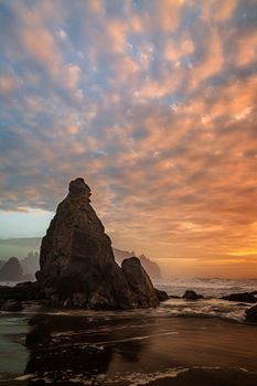 A color sunset landscape from Humboldt County, California.