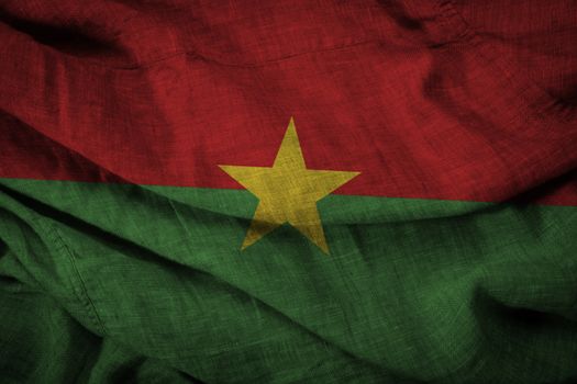 The state flag of Burkina Faso coarse fabric