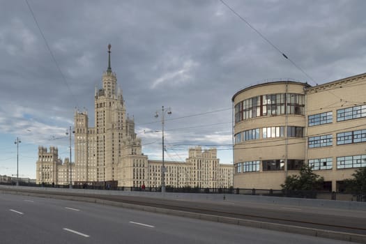 Russia, Moscow, City View, Soviet-Era Architecture, Buildings of Different Styles.