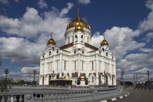 Christ the Savior Cathedral on against cloudy sky