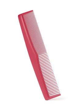Plastic comb on white background