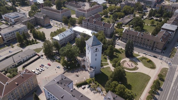 Aerial view of Jelgava city Latvia Zemgale drone top view