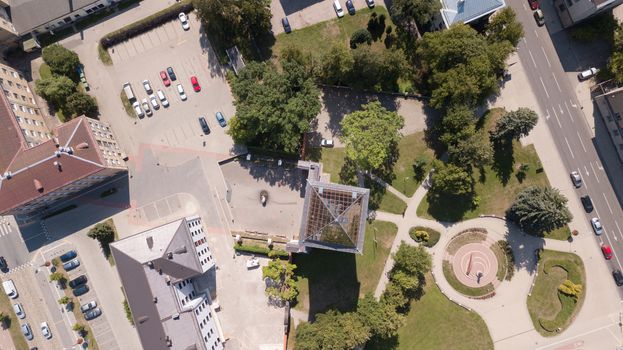 Aerial view of Jelgava city Latvia Zemgale drone top view