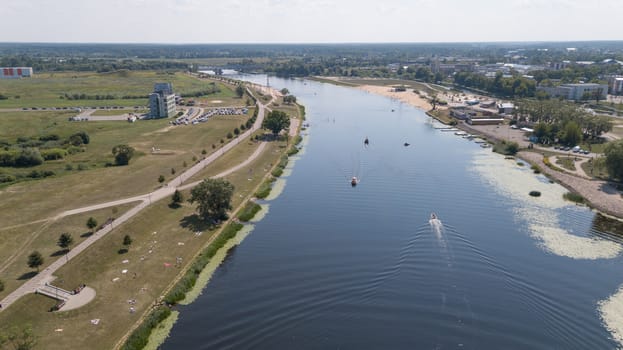 Aerial view of Jelgava city Latvia Zemgale drone top view