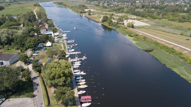 Aerial view of Jelgava city Latvia Zemgale drone top view