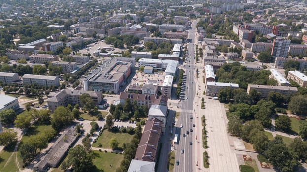 Aerial view of Jelgava city Latvia Zemgale drone top view